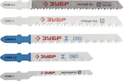ЗУБР T-хвост., по дереву, металлу, пластику 10 шт, набор полотен для лобзика (15581-H10) 15581-H10 - фото 107343