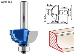 ЗУБР 31.8 x 17 мм, радиус 8 мм, фреза кромочная калевочная №7, Профессионал (28708-31.8) 28708-31.8 - фото 109366