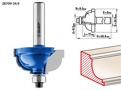 ЗУБР 34.9 x 19 мм, радиус 9.5 мм, фреза кромочная калевочная №7, Профессионал (28709-34.9) 28709-34.9 - фото 109374