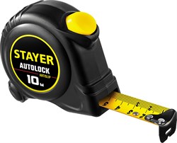 STAYER AutoLock, 10 м х 25 мм, рулетка с автостопом (2-34126-10-25) 2-34126-10-25 - фото 111314