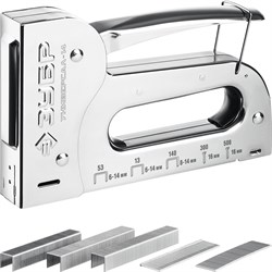 ЗУБР Универсал-14, 6-в-1: 53 (A/10/JT21) 23GA (6-14 мм)/140 (G/11/57) 20GA (8-14 мм)/53F/13/300/500, универсал стальной степлер, Профессионал (31527) 31527 - фото 111863