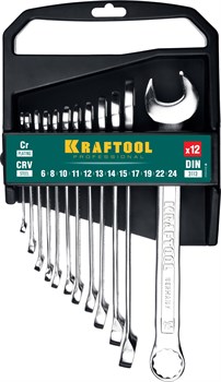 KRAFTOOL 12 шт, 6 - 24 мм, набор комбинированных гаечных ключей (27079-H12C) 27079-H12C_z01 - фото 113715