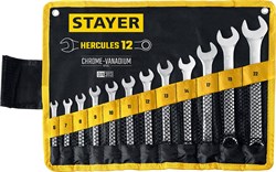 STAYER HERCULES, 12 шт, 6 - 22 мм, набор комбинированных гаечных ключей, Professional (27081-H12) 27081-H12_z01 - фото 113716