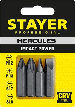 STAYER Hercules, 36 мм, 4 шт, биты для ударной отвертки, Professional (25667-S4) 25667-S4_z01 - фото 114469