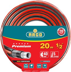 RACO PREMIUM, 1/2″, 20 м, 40 атм, пятислойный, усиленный двумя слоями армирования, поливочный шланг (40300-1/2-20) 40300-1/2-20_z01 - фото 115524