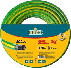 RACO CLASSIC, 3/4″, 25 м, 20 атм, трёхслойный, армированный, поливочный шланг (40306-3/4-25) 40306-3/4-25_z01 - фото 115598