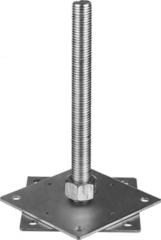 ЗУБР 140 x 140 x 250 мм x М24, цинк, анкерная регулировочная стойка (310266-140) 310266-140 - фото 117691