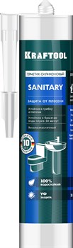 KRAFTOOL SANITARY, 300 мл, белый, санитарный силиконовый герметик (41255-0) 41255-0 - фото 120045