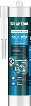 KRAFTOOL Aqua stop, 300 мл, прозрачный, стекольный силиконовый герметик (41256-2) 41256-2 - фото 120047