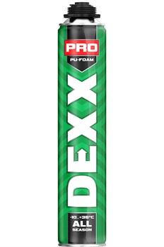 DEXX PRO, 750 мл, пистолетная, всесезонная, выход до 30 л, монтажная пена (41126) 41126 - фото 120075