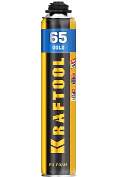 KRAFTOOL GOLD 65, 850 мл, выход до 65 л, мелкопористая, пистолетная всесезонная, SVS, не залипающий клапан, монтажная пена (41194) 41194 - фото 120087