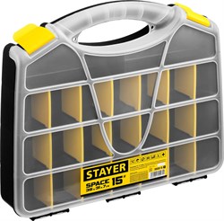 STAYER SPACE-15, 380 х 310 х 70 мм, (15″), пластиковый органайзер с 21 ячейкой (38038-15) 38038-15_z01 - фото 120366