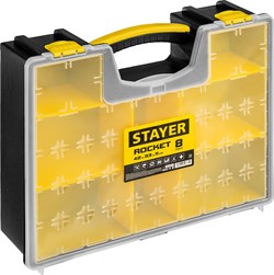 STAYER ROCKET-8, 420 х 330 х 110 мм, (16.5″), пластиковый органайзер с 8 съемными лотками (38033-16) 38033-16_z01 - фото 120468