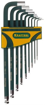 KRAFTOOL 9 шт, набор длинных имбусовых ключей (27445-H9) 27445-H9 - фото 122429