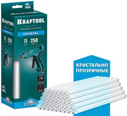 KRAFTOOL Cristal, 11 х 250 мм, 40 шт, кристально прозрачные, клеевые стержни (06846-40) 06846-40 - фото 124403