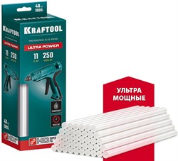 KRAFTOOL Ultra Power, 11 х 250 мм, 40 шт, ультрамощные, прозрачные, клеевые стержни (06848-40) 06848-40 - фото 124407