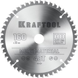 KRAFTOOL Multi Material, 160 х 20 мм, 48Т, пильный диск по алюминию (36953-160-20) 36953-160-20 - фото 129563