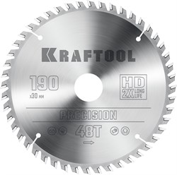 KRAFTOOL Precision, 190 х 30 мм, 48Т, пильный диск по дереву (36952-190-30) 36952-190-30 - фото 129567