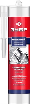 ЗУБР 280 мл, прозрачный, кровельный силиконовый герметик, Профессионал (41238-2) 41238-2 - фото 130384