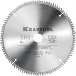 KRAFTOOL Multi Material, 260 х 30 мм, 100Т, пильный диск по алюминию (36953-260-30) 36953-260-30 - фото 130574