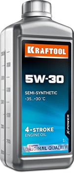 KRAFTOOL 5W-30, 1 л, зимнее полусинтетическое масло для 4-тактных двигателей (41511-1) 41511-1 - фото 131467