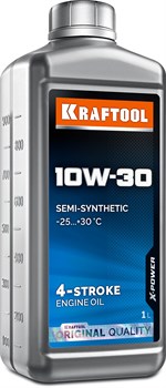 KRAFTOOL 10W-30, 1 л, полусинтетическое масло для 4-тактных двигателей (41510-1) 41510-1 - фото 131710