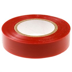 Изолента ПВХ, 19 мм х 20 м, красная Сибртех 88795 - фото 157284