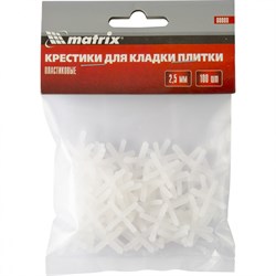Крестики, 2.5 мм, для кладки плитки, 100 шт Matrix 88088 - фото 159163