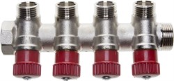 GENERAL FITTINGS вход 3/4″ - 4 выхода 1/2″, коллектор для горячей воды (51046-3/4-1/2-HT4) 51046-3/4-1/2-HT4 - фото 174779