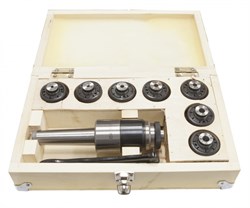 Патрон резьбонарезной МТ-3 под винт и набором  цанг М12 (комплект  7шт.) 22035023 - фото 235813