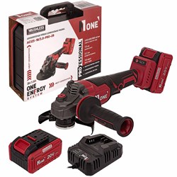 УШМ акк. бесщет.AG125-18/3.0-PRO-2B (125мм,рег.обор,2акк,20V,3,0Ah,антивибр.ручка,Кейс) №1 AG125-18/3.0-PRO-2B №1 - фото 248096