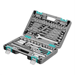 Набор инструментов, 1/2", 1/4", CrV, пластиковый кейс 82 предмета Stels 14105 - фото 249729