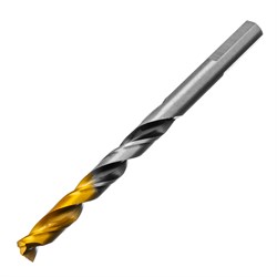 Сверло спиральное по металлу 7,5 x 109мм, Р6М5, Golden Tip, многогранная заточка Denzel 718281 - фото 261577