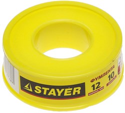 Лента фум STAYER "MASTER" 0,40г/см3, 0,075мм*12мм*10м 12360-12-040 - фото 35391