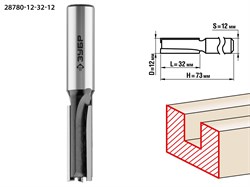 ЗУБР 12x32мм, хвостовик 12мм, фреза пазовая прямая 28780-12-32-12 - фото 37840