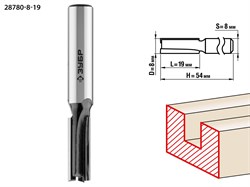 Фреза пазовая прямая D8мм*19мм, хв-8мм ЗУБР 28780-8-19 - фото 37846