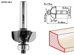 Фреза кромочная калевочная №2,D28,6*13*7,9мм, хв-8мм ЗУБР 28785-28.6 - фото 37864