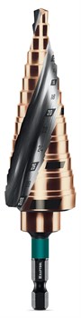 KRAFTOOL COBALT 6-30мм, 13 ступеней, азотирование, винтовая спираль, сверло ступенчатое(29691-6-30-13) 29691-6-30-13 - фото 378674