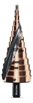 KRAFTOOL COBALT 4-39мм, 14 ступеней, азотирование, винтовая спираль, сверло ступенчатое(29691-4-39-14) 29691-4-39-14 - фото 378684
