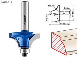 Фреза кромочная калевочная №1,D31,8мм*15*9,5,хв-8мм ЗУБР Профессионал 28700-31.8 - фото 37878