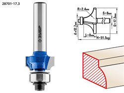Фреза кромочная калевочная №1,D17,3мм*2,4*12,7 ЗУБР Профессионал 28701-17.3 - фото 37884