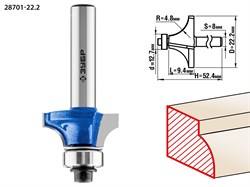 Фреза кромочная калевочная №1,D22,2мм*9,4*12,7,хв-8мм ЗУБР Профессионал 28701-22.2 - фото 37888
