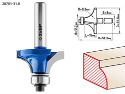 Фреза кромочная калевочная №1,D31,8мм*15*9,5, хв-8мм ЗУБР Профессионал 28701-31.8 - фото 37894