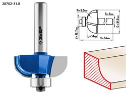 Фреза кромочная калевочная №2,D31,8мм*14*9,5,хв-8мм ЗУБР Профессионал 28702-31.8 - фото 37912