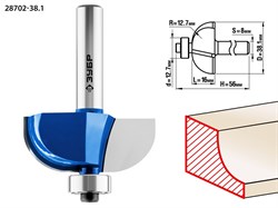 Фреза кромочная калевочная №2,D38,1мм*16*12,7,хв-8мм ЗУБР Профессионал 28702-38.1 - фото 37914