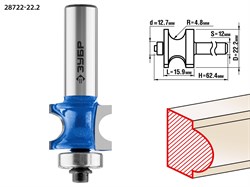 ЗУБР 22.2x25.4мм, радиус 4.8мм, фреза полустержневая с подшипником 28722-22.2 - фото 37956