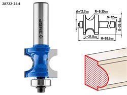 ЗУБР 25.4x31,8мм, радиус 6.3мм, фреза полустержневая с подшипником 28722-25.4 - фото 37958