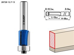 ЗУБР 12.7x13мм, хвостовик 8мм, фреза кромочная с нижним подшипником (3 лезвия) 28728-12.7-13 - фото 38004