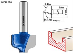 ЗУБР 23,8x16мм, радиус 4.8мм, фреза пазовая фасонная №2 28741-23.8 - фото 38018