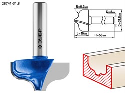 ЗУБР 31,8x16мм, радиус 6.3мм, фреза пазовая фасонная №2 28741-31.8 - фото 38020
